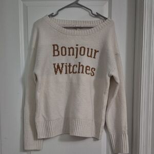 Francesca Sweater with Brown Text
